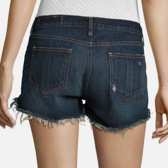 Rag and Bone Doris Dark Wash Cutoff Shorts 30 Mid-Rise - Picture 9 of 10